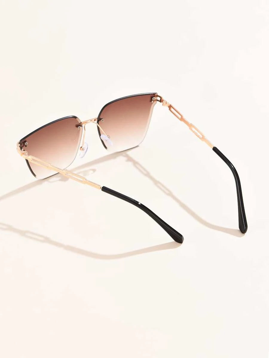 Women s Ombre Lens Rimless Fashion Glasses